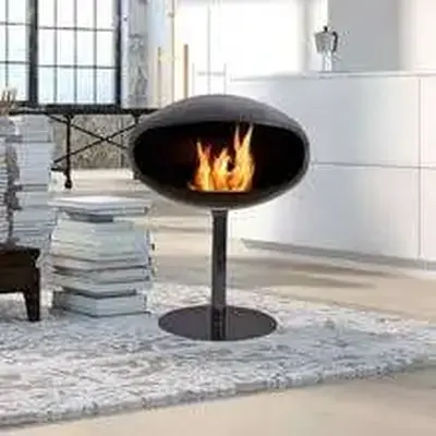 Cocoon Pedestal - Black Shell with Black Stand