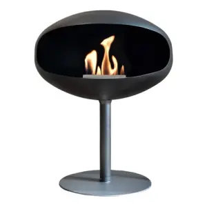 Cocoon Pedestal - Black Shell with Black Stand